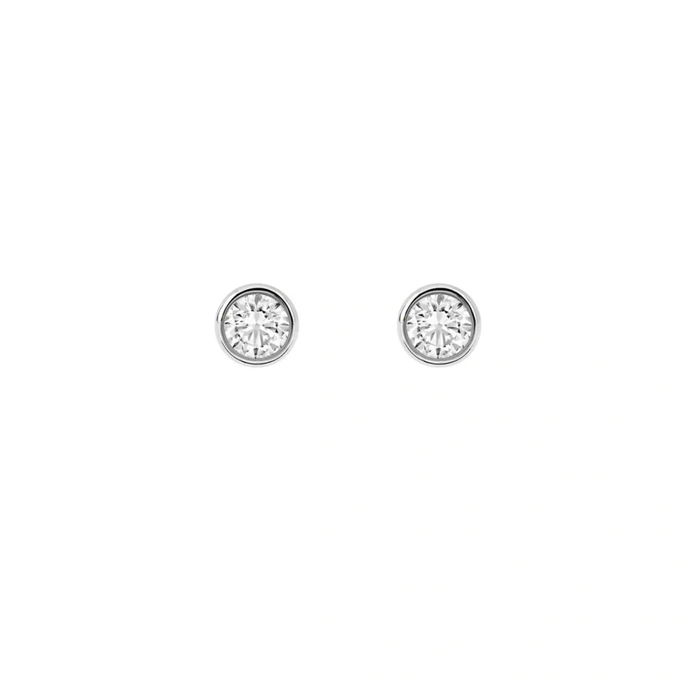 IDYL JEWELRY BIG DIAMOND STUD EARRINGS SET PAIR .20 Carats 14k WHITE GOLD - Picture 3 of 6